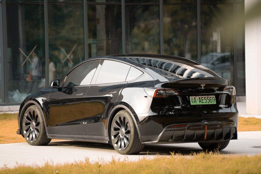 Tesla Model Y 2020-ON with Aftermarket Parts - Rear Spoiler Pre-preg Carbon Fiber from Karbel Carbon