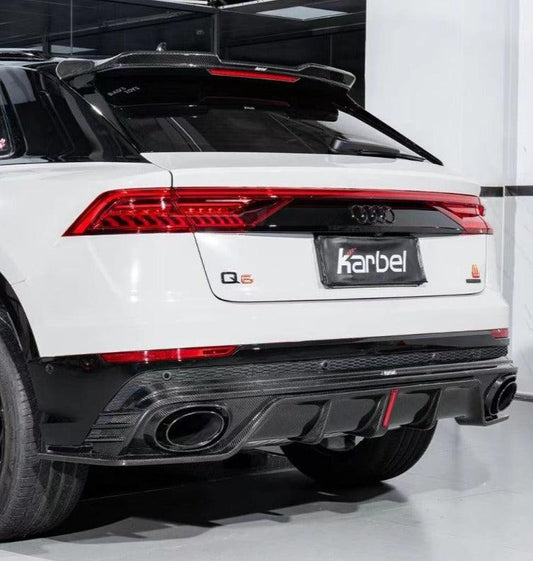 Audi RSQ8 SQ8 Q8 2019-ON with Aftermarket Parts - Rear Trunk Spoiler Pre-preg Carbon Fiber from Karbel Carbon