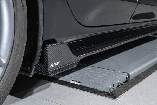 Tesla Model 3/P 2017-2023 with Aftermarket Parts - Side Skirts Pre-preg Carbon Fiber from Karbel Carbon