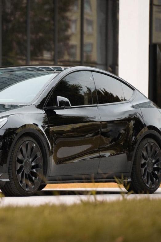 Tesla Model Y 2020-ON with Aftermarket Parts - Side Skirts Pre-preg Carbon Fiber from Karbel Carbon