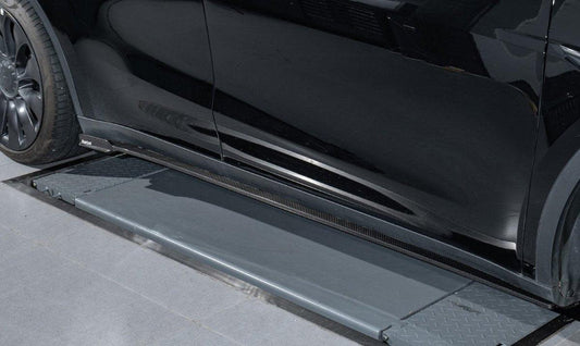 Tesla Model Y 2020-ON with Aftermarket Parts - Side Skirts Pre-preg Carbon Fiber from Karbel Carbon