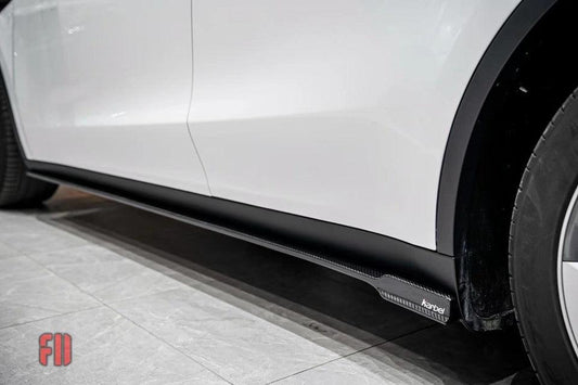 Tesla Model Y 2020-ON with Aftermarket Parts - Side Skirts Pre-preg Carbon Fiber from Karbel Carbon