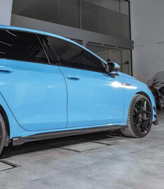 Volkswagen GTI MK8 2022-ON with Aftermarket Parts - Side Skirts Pre-preg Carbon Fiber from Karbel Carbon