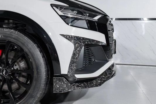 Audi SQ8 Q8 (with s-line bumper) Pre-facelift 2019 2020 2021 2022 2023 with Aftermarket Parts - Upper Valences Pre-preg Carbon Fiber from Karbel Carbon