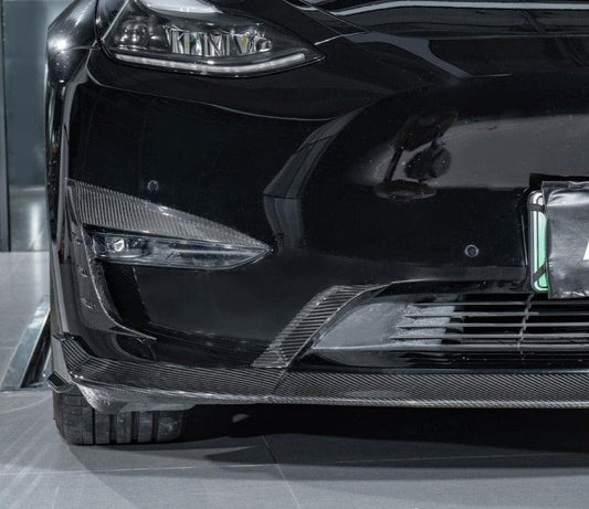 Tesla Model Y 2020-ON with Aftermarket Parts - Upper Valences Pre-preg Carbon Fiber from Karbel Carbon