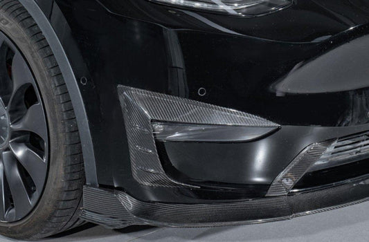 Tesla Model Y 2020-ON with Aftermarket Parts - Upper Valences Pre-preg Carbon Fiber from Karbel Carbon