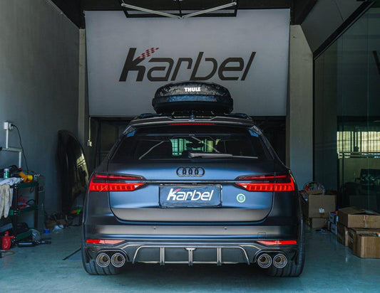 Audi A6 Allroad C8 2020-ON with Aftermarket Parts - V1 Style Rear Roof Spoiler Pre-preg Carbon Fiber from Karbel Carbon