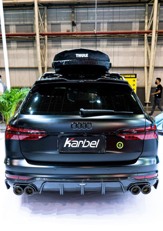 Audi A6 Allroad C8 2020-ON with Aftermarket Parts - V1 Style Rear Roof Spoiler Pre-preg Carbon Fiber from Karbel Carbon