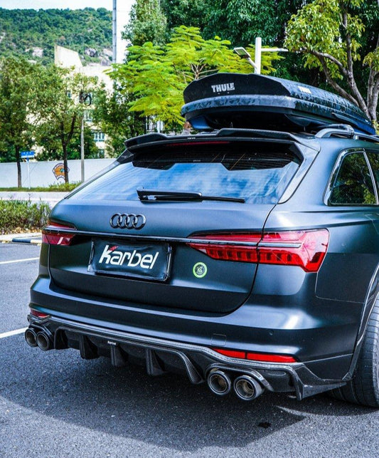 Audi A6 Allroad C8 2020-ON with Aftermarket Parts - V1 Style Rear Roof Spoiler Pre-preg Carbon Fiber from Karbel Carbon