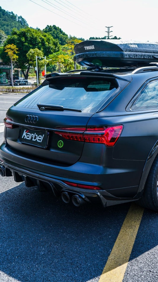 Audi A6 Allroad C8 2020-ON with Aftermarket Parts - V1 Style Rear Roof Spoiler Pre-preg Carbon Fiber from Karbel Carbon