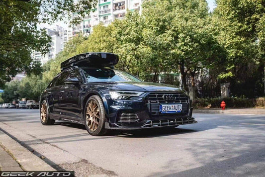 Audi A6 Allroad C8 2020-ON with Aftermarket Parts - V2 Style Front Lip Pre-preg Carbon Fiber from Karbel Carbon