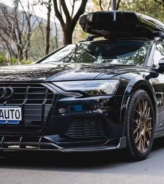Audi A6 Allroad C8 2020-ON with Aftermarket Parts - V2 Style Front Lip Pre-preg Carbon Fiber from Karbel Carbon