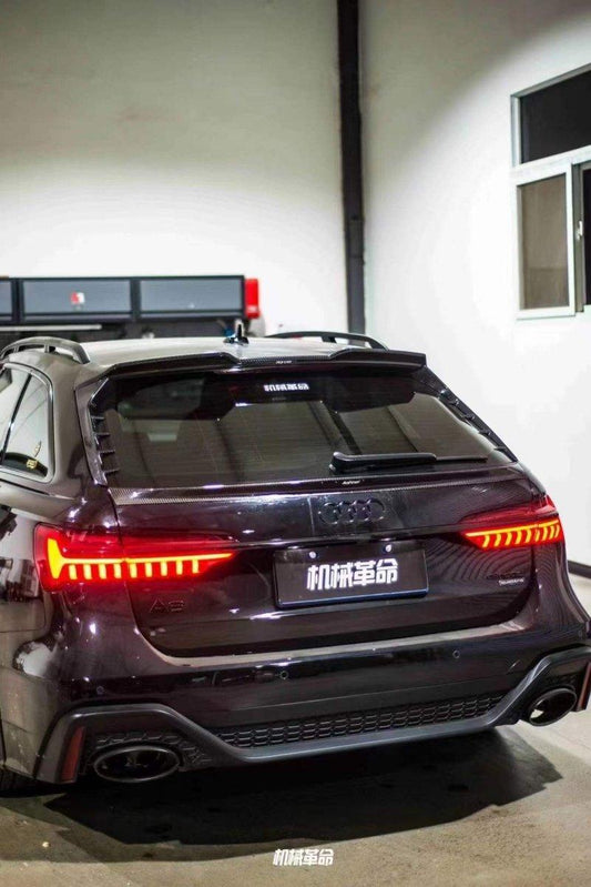 Audi A6 Allroad C8 2020-ON with Aftermarket Parts - V2 Style Rear Roof Spoiler Pre-preg Carbon Fiber from Karbel Carbon