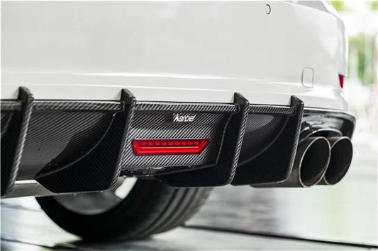 Audi S3 A3 (with S bumper) 8V 2014 2015 2016 With Aftermarket Parts - Rear Diffuser Pre-preg Carbon Fiber from Karbel Carbon