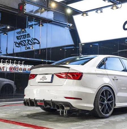 Audi S3 A3 (with S bumper) 8V 2014 2015 2016 With Aftermarket Parts - Rear Diffuser Pre-preg Carbon Fiber from Karbel Carbon