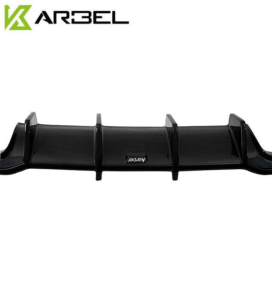 Audi S3 A3 S-line (with s-line bumper) 8V.5 2017 2018 2019 2020 With Aftermarket Parts - V1 Without LED Light Style Rear Diffuser Pre-preg Carbon Fiber from Karbel Carbon