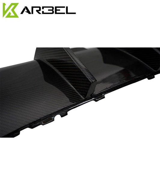 Audi S3 A3 S-line (with s-line bumper) 8V.5 2017 2018 2019 2020 With Aftermarket Parts - V1 Without LED Light Style Rear Diffuser Pre-preg Carbon Fiber from Karbel Carbon