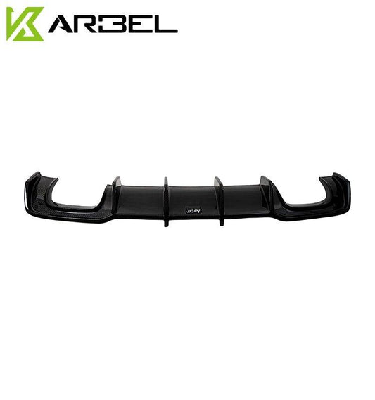 Audi S3 A3 S-line (with s-line bumper) 8V.5 2017 2018 2019 2020 With Aftermarket Parts - V1 Without LED Light Style Rear Diffuser Pre-preg Carbon Fiber from Karbel Carbon