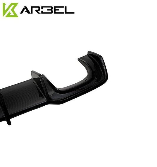 Audi S3 A3 S-line (with s-line bumper) 8V.5 2017 2018 2019 2020 With Aftermarket Parts - V1 Without LED Light Style Rear Diffuser Pre-preg Carbon Fiber from Karbel Carbon