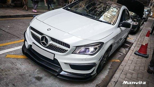 Manvita C117 2014-2016 CLA-250 CLA-45 AMG Carbon Fiber Front Lip Ver.1 2 Pcs - Performance SpeedShop