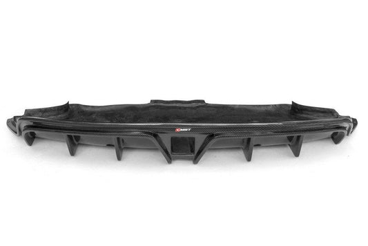 Tesla Model 3 Performance Long Range Standard Base 2017-2023 with Aftermarket Parts - V4 With Tow Hook Access Style Rear Diffuser Carbon Fiber / FRP from CMST Tuning