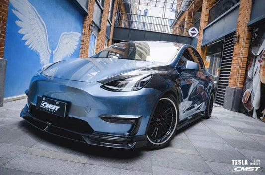 Tesla Model Y Performance AWD Long Range RWD Standard 2020-ON with Aftermarket Parts - Front Fenders Pre-preg Carbon Fiber / FRP from CMST Tuning