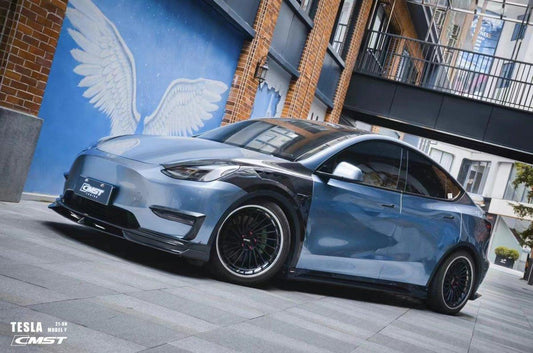 Tesla Model Y Performance AWD Long Range RWD Standard 2020-ON with Aftermarket Parts - Front Fenders Pre-preg Carbon Fiber / FRP from CMST Tuning