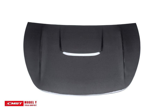 Tesla Model Y Performance AWD Long Range RWD Standard 2020-ON with Aftermarket Parts - V1 Style Hood Bonnet Carbon Fiber / FRP from CMST Tuning