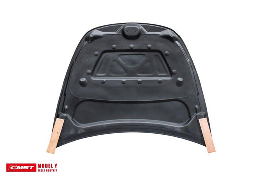 Tesla Model Y Performance AWD Long Range RWD Standard 2020-ON with Aftermarket Parts - V1 Style Hood Bonnet Carbon Fiber / FRP from CMST Tuning