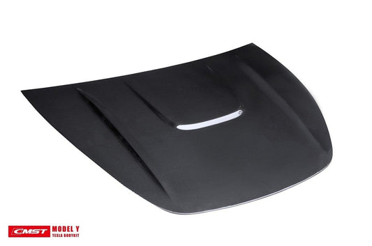 Tesla Model Y Performance AWD Long Range RWD Standard 2020-ON with Aftermarket Parts - V1 Style Hood Bonnet Carbon Fiber / FRP from CMST Tuning