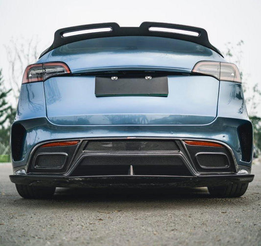 Upgrade Your Tesla Model Y Performance AWD Long Range RWD Standard 2020-ON with Aftermarket Parts - Rear Bumper Carbon Fiber / FRP from CMST Tuning