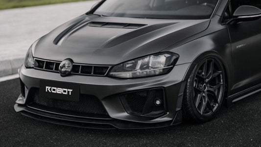 Volkswagen Golf R GTI Base MK7 MK7.5 2015 2016 2017 2018 2019 2020 2021 with Aftermarket Parts - Widebody Wheel Arches Carbon Fiber / FRP from Robot Craftsman