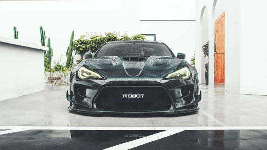 Toyota GT86 86 TRD GT SE Base ZN6 2017 2018 2019 2020 & Scion FR-S FRS ZN6 2013 2014 2015 2016 & BRZ TS Limited Premium ZN6 2013 2014 2015 2016 2017 2018 2019 2020 (compatible with ROBOT widebody kit) with Aftermarket Parts - Front Corner Canards (Pair) & Front Inner Vents Canards (Pair) Carbon Fiber / FRP from Robot Craftsman