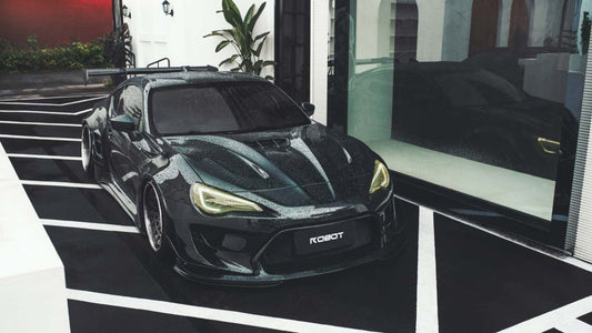 Toyota GT86 86 TRD GT SE Base ZN6 2017 2018 2019 2020 & Scion FR-S FRS ZN6 2013 2014 2015 2016 & BRZ TS Limited Premium ZN6 2013 2014 2015 2016 2017 2018 2019 2020 (compatible with ROBOT widebody kit) with Aftermarket Parts - Front Corner Canards (Pair) & Front Inner Vents Canards (Pair) Carbon Fiber / FRP from Robot Craftsman