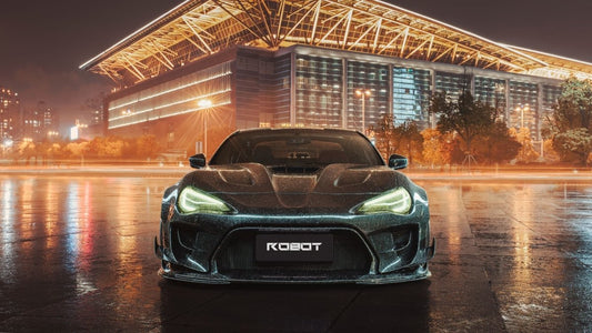 Toyota GT86 86 TRD GT SE Base ZN6 2017 2018 2019 2020 & Scion FR-S FRS ZN6 2013 2014 2015 2016 & BRZ TS Limited Premium ZN6 2013 2014 2015 2016 2017 2018 2019 2020 (compatible with ROBOT widebody kit) with Aftermarket Parts - Front Corner Canards (Pair) & Front Inner Vents Canards (Pair) Carbon Fiber / FRP from Robot Craftsman