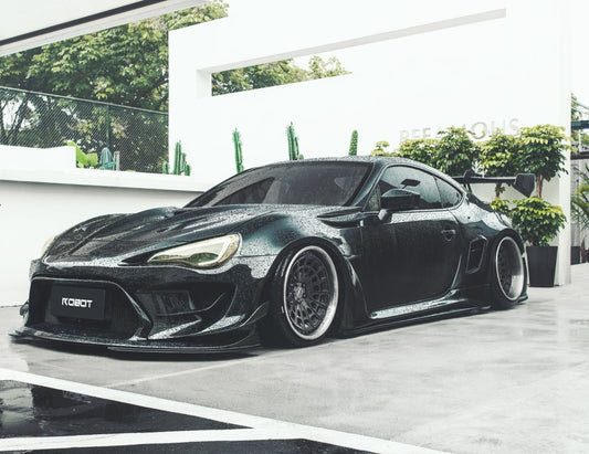 Toyota GT86 86 TRD GT SE Base ZN6 2017 2018 2019 2020 & Scion FR-S FRS ZN6 2013 2014 2015 2016 & BRZ TS Limited Premium ZN6 2013 2014 2015 2016 2017 2018 2019 2020 (compatible with ROBOT widebody kit) with Aftermarket Parts - Front Corner Canards (Pair) & Front Inner Vents Canards (Pair) Carbon Fiber / FRP from Robot Craftsman