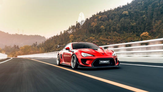 Toyota GT86 86 TRD GT SE Base ZN6 2017 2018 2019 2020 & Scion FR-S FRS ZN6 2013 2014 2015 2016 & BRZ TS Limited Premium ZN6 2013 2014 2015 2016 2017 2018 2019 2020 (compatible with ROBOT widebody kit) with Aftermarket Parts - Front Corner Canards (Pair) & Front Inner Vents Canards (Pair) Carbon Fiber / FRP from Robot Craftsman