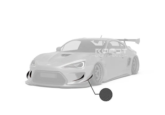 Toyota GT86 86 TRD GT SE Base ZN6 2017 2018 2019 2020 & Scion FR-S FRS ZN6 2013 2014 2015 2016 & BRZ TS Limited Premium ZN6 2013 2014 2015 2016 2017 2018 2019 2020 (compatible with ROBOT widebody kit) with Aftermarket Parts - Front Corner Canards (Pair) & Front Inner Vents Canards (Pair) Carbon Fiber / FRP from Robot Craftsman