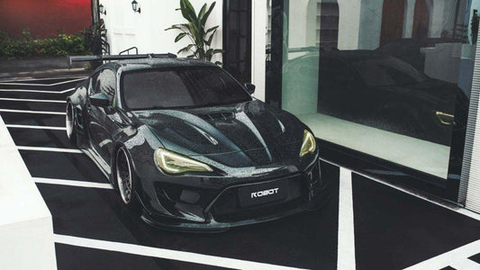 Toyota GT86 86 TRD GT SE Base ZN6 2017 2018 2019 2020 & Scion FR-S FRS ZN6 2013 2014 2015 2016 & BRZ TS Limited Premium ZN6 2013 2014 2015 2016 2017 2018 2019 2020 (compatible with ROBOT widebody kit) with Aftermarket Parts - Replacement Front Lip Only & Front Bumper & Lip Carbon Fiber / FRP from Robot Craftsman