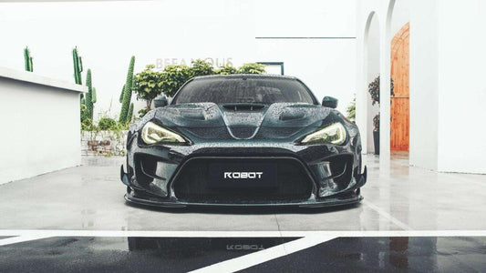Toyota GT86 86 TRD GT SE Base ZN6 2017 2018 2019 2020 & Scion FR-S FRS ZN6 2013 2014 2015 2016 & BRZ TS Limited Premium ZN6 2013 2014 2015 2016 2017 2018 2019 2020 (compatible with ROBOT widebody kit) with Aftermarket Parts - Replacement Front Lip Only & Front Bumper & Lip Carbon Fiber / FRP from Robot Craftsman