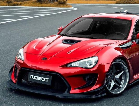 Toyota GT86 86 TRD GT SE Base ZN6 2017 2018 2019 2020 & Scion FR-S FRS ZN6 2013 2014 2015 2016 & BRZ TS Limited Premium ZN6 2013 2014 2015 2016 2017 2018 2019 2020 (compatible with ROBOT widebody kit) with Aftermarket Parts - Replacement Front Lip Only & Front Bumper & Lip Carbon Fiber / FRP from Robot Craftsman