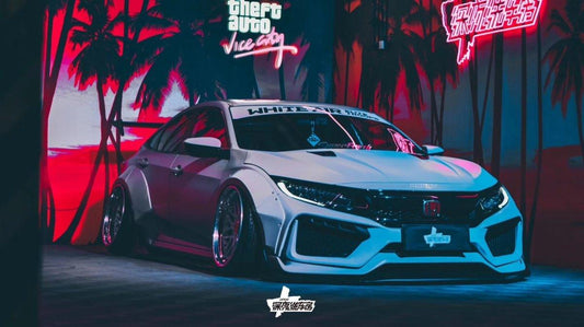 Honda Civic 10th Gen FC1 FC2 FC5 FC6 2016 2017 2018 2019 2020 2021 & Civic 10th Gen FC3 FC4 FK7 2017 2018 2019 2020 2021 with Aftermarket Parts - V1 Hood Bonnet Carbon Fiber / FRP from Robot Craftsman