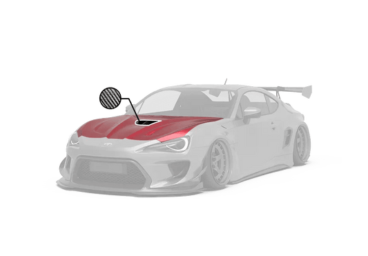 Toyota GT86 86 TRD GT SE Base ZN6 2017 2018 2019 2020 & Scion FR-S FRS ZN6 2013 2014 2015 2016 & BRZ TS Limited Premium ZN6 2013 2014 2015 2016 2017 2018 2019 2020 (compatible with ROBOT widebody kit) with Aftermarket Parts - Replacement Hood Scoop& Hood Bonnet Carbon Fiber / FRP from Robot Craftsman