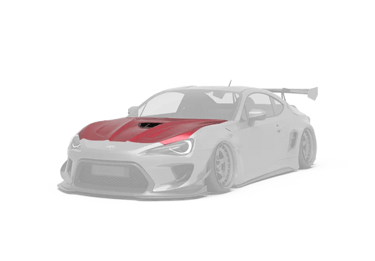 Toyota GT86 86 TRD GT SE Base ZN6 2017 2018 2019 2020 & Scion FR-S FRS ZN6 2013 2014 2015 2016 & BRZ TS Limited Premium ZN6 2013 2014 2015 2016 2017 2018 2019 2020 (compatible with ROBOT widebody kit) with Aftermarket Parts - Replacement Hood Scoop& Hood Bonnet Carbon Fiber / FRP from Robot Craftsman