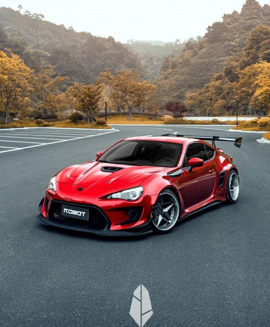 Toyota GT86 86 TRD GT SE Base ZN6 2017 2018 2019 2020 & Scion FR-S FRS ZN6 2013 2014 2015 2016 & BRZ TS Limited Premium ZN6 2013 2014 2015 2016 2017 2018 2019 2020 (compatible with ROBOT widebody kit) with Aftermarket Parts - Replacement Hood Scoop& Hood Bonnet Carbon Fiber / FRP from Robot Craftsman