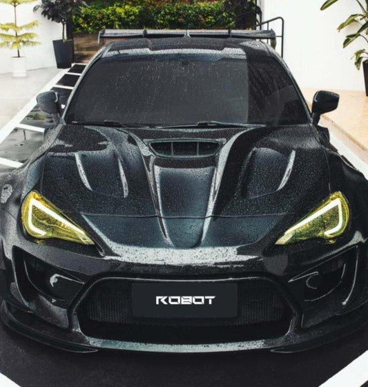 Toyota GT86 86 TRD GT SE Base ZN6 2017 2018 2019 2020 & Scion FR-S FRS ZN6 2013 2014 2015 2016 & BRZ TS Limited Premium ZN6 2013 2014 2015 2016 2017 2018 2019 2020 (compatible with ROBOT widebody kit) with Aftermarket Parts - Replacement Hood Scoop& Hood Bonnet Carbon Fiber / FRP from Robot Craftsman