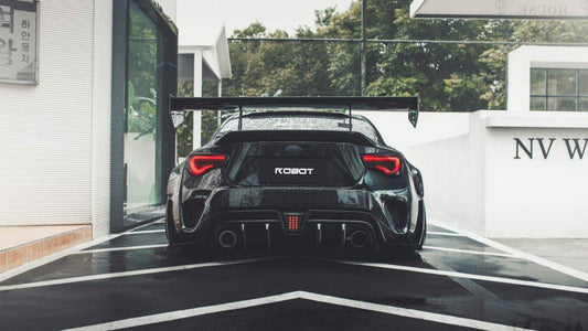Toyota GT86 86 TRD GT SE Base ZN6 2017 2018 2019 2020 & Scion FR-S FRS ZN6 2013 2014 2015 2016 & BRZ TS Limited Premium ZN6 2013 2014 2015 2016 2017 2018 2019 2020 with Aftermarket Parts - Swan Neck Hammer GT Wing Carbon Fiber / FRP from Robot Craftsman