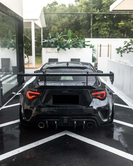 Toyota GT86 86 TRD GT SE Base ZN6 2017 2018 2019 2020 & Scion FR-S FRS ZN6 2013 2014 2015 2016 & BRZ TS Limited Premium ZN6 2013 2014 2015 2016 2017 2018 2019 2020 with Aftermarket Parts - Swan Neck Hammer GT Wing Carbon Fiber / FRP from Robot Craftsman
