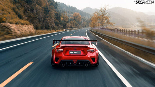 Toyota GT86 86 TRD GT SE Base ZN6 2017 2018 2019 2020 & Scion FR-S FRS ZN6 2013 2014 2015 2016 & BRZ TS Limited Premium ZN6 2013 2014 2015 2016 2017 2018 2019 2020 with Aftermarket Parts - Swan Neck Hammer GT Wing Carbon Fiber / FRP from Robot Craftsman