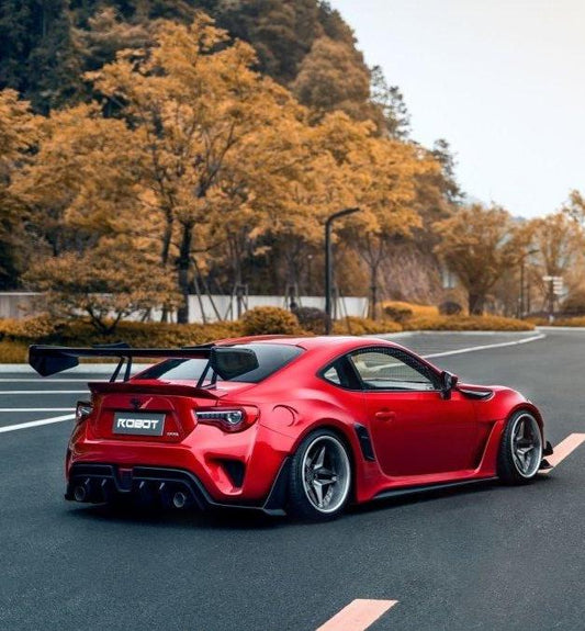 Toyota GT86 86 TRD GT SE Base ZN6 2017 2018 2019 2020 & Scion FR-S FRS ZN6 2013 2014 2015 2016 & BRZ TS Limited Premium ZN6 2013 2014 2015 2016 2017 2018 2019 2020 with Aftermarket Parts - Swan Neck Hammer GT Wing Carbon Fiber / FRP from Robot Craftsman
